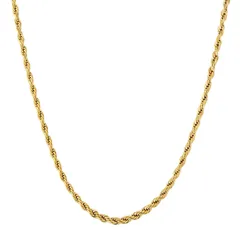 【在庫セール】金メッキ ステンレス ネックレスチェーンのみ チェーンネックレス ハワイアンジュエリー メンズ シンプル 幅2.5/4/6mm 男女兼用 フレンチロープチェーン アクセサリー KRKC&CO 46/51/61cm