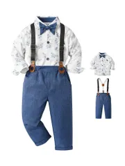 子供服 キッズ フォーマル スーツ ブレザー 男の子 ベビー服 3点セット シャツ パンツ サスペンダー 卒園式 入園式 七五三 お宮参り タキシード風 結婚式 入学式 80 90 100 110 120 130 140cm