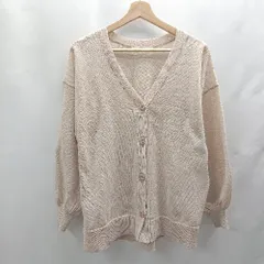◇ ⊇ mysty woman ミスティウーマン ニット 長袖 カーディガン サイズF ベージュ レディース E  【1502030003390】
