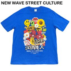 ポッププリントTシャツ フラワー エイリアン スマイル ダブルベア テディベア ポーカー ストリート メンズ レディース Tシャツ Lサイズ