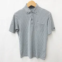 ミズノ MIZUNO GOLF ゴルフ スポーツウェア ポロシャツ 速乾 半袖 ボタンダウン チェック グレー ホワイト 白 L