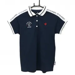 ★SALE価格★ルコックゴルフ 半袖ポロシャツ ネイビー×白 肩ロゴ  レディース M ゴルフウェア 2024年モデル le coq sportif