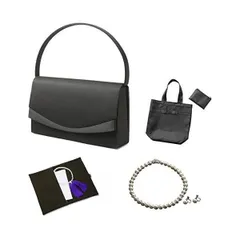 （マーガレット） ７点セット フォーマル バッグ ネックレス イヤリングorピアス ふくさ ハンカチ(220-1イヤリング ネックレス42cm)