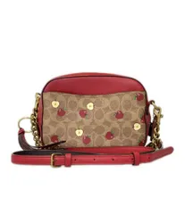 超美品！COACH ローグ ショルダーバッグ ペブルレザー アップル りんご コーチ「アップル プリント」日本限定発売、リンゴを散りばめた