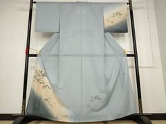 名門 染の北川 手刺繍 ぼかし 付け下げ着尺 付下着尺 新品 反物 ブルー 