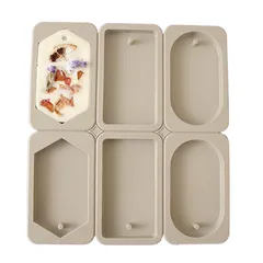 MAEXUS 長方形 楕円 六角形 穴あき 通し穴 タイプ シリコンモールド レジン アロマストーン 手作り 石鹸 キャンドル 樹脂 粘土 オルゴナイト 型 抜き型 樹脂工芸品 作成 1