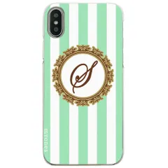 【新品未使用】OPPO Reno 5A オッポ リノ5A レノ5A クリア ハードケース ( ストライプミント イニシャルS ) ボーダー ストライプ イニシャル cl-initial1-reno5a-ca016_e_s