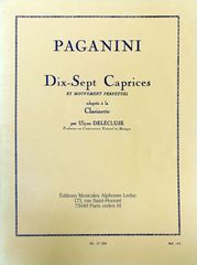パガニーニ 17の奇想曲と常動曲 (クラリネット) 輸入楽譜 Niccol? Paganini Dix-Sept Caprices et Mouvement Perp?tuel 洋書