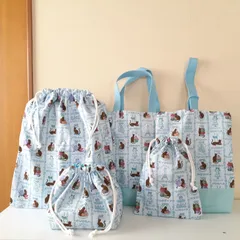 入園入学5点セット ネコとスイーツ 水色