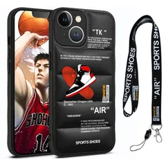 【人気商品】ケース (6.7インチ専用)ストラップ ネック ショルダー max ストラップ付き iPhone13 Pro max Pro カバー スニーカー ダウンジャケット デザイン 13 ふかふか クッション レザー調 おしゃれ iPhone 韓国 黒 ソ