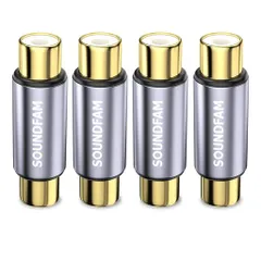 SOUNDFAMRCAメスtoRCAメス中継アダプタバレルコネクターアダプターは、HDTV、スピーカー、アンプ、カーオーディオ用サブウーファーRCAケーブルを延長する(4個セット)