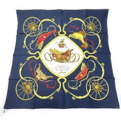 【中古】【箱付き】 HERMES エルメス シルク カレ90 SPRINGS 馬車柄 スカーフ 387082 スカーフ