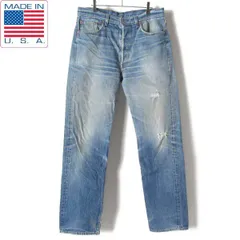 1997年製 USA製 リーバイス501 激ヒゲ 美アタリ クラッシュ ジーンズ 実寸W34 L32 ダメージ 90s アメリカ製 ビンテージ D150-21-0010ZTN