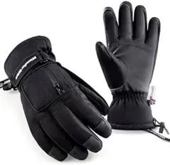 スキーグローブ 防寒対策 防水 スマホ対応 Ｓサイズ　ブラック