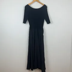 emmi エミ リブニットドッキング ロングワンピース ブラック 1サイズ レディース 古着 モード