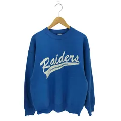 フルーツオブザルーム FRUIT OF THE LOOM 80-90s USA製 RAIDERSR プリントロゴ スウェット メンズ import：L 