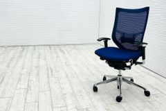 バロンチェア オカムラ 2018年製 中古 メッシュチェア Baron 中古オフィス家具 ハイバック ランバーサポート ミディアムブルー 【A000003738】