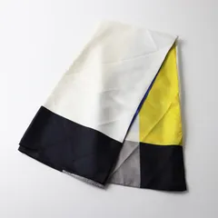 美品 インディヴィ INDIVI 大判配色スカーフ/ホワイト系 ハンカチ【2400014514889】のサムネイル