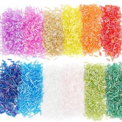 【特価商品】6~7x2mm クラフト用品 手作り素材 手芸用品 ハンドメイド ブレスレット ネックレス イヤリング DIY ジュエリー用 アクセサリーパーツ シードビーズ ガラスビーズ 筒状 12色 竹ビーズ 3600個入り PandaHall PH