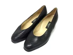 ■美品■ BALLY バリー レザー パンプス ヒール 表記サイズ3 1/2 (日本サイズ 約22.5cm) 靴 シューズ ブラック系 DG5009