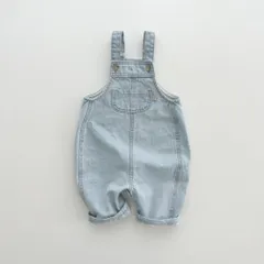 ☆ ブルー ☆ 90cm ☆ オーバーオール nakoa3600 オーバーオール つなぎ 子供服 キッズ パンツ 長ズボン 女の子 サロペット ボトムス オールシーズン ジーンズ ロングパンツ デニムパンツ ポケット 男女兼用 ベビー服 可愛い シンプル