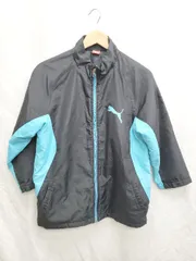 ◇ puma プーマ キッズ 子供服 長袖 ジップアップ ジャケット サイズ140 ブラック ライトブルー 男の子 P  【1406180042769】