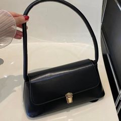 ［ドレススタイルにも］ハンドバッグ ブラック ヴィンテージ 肩掛けカバ 高見え レトロ  レザー シンプル 上品 ミニバッグ ショルダーバッグ 斜めがけショルダー プレゼント レディース トレンドバッグ 成人式 結婚式 卒業式
