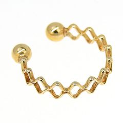 ウェーブ イヤーカフ K10YG 10金 イエローゴールド アクセサリー
