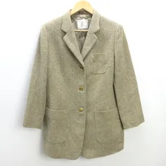 Q■オールドバーバリー/BURBERRYS ウールジャケット■ベージュ【レディースL程度】LADIES/1【中古】
