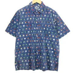 reynspoonerレインスプーナー90's アロハシャツ　未使用　ネイビー Hawaii製 90's~ reyn spooner 裏地アロハシャツ レイン