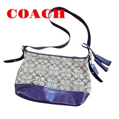 コーチ　ショルダーバッグ　シグネチャー　パープル