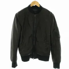 ニールバレット Neil Barrett スキニーフィット SKINNY FIT 中綿ジャケット 革ジャン アウター シープスキン ラムレザー S 黒 ブラック /YTのサムネイル