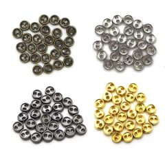 新品 sempiterno 10個 (4色混合) ミニチュア 極小メタル ボタン 金属製ミニボタン2つ穴 5mm 手縫い人形服の飾りボタン DIY補助材料 縫製材料(3mm)