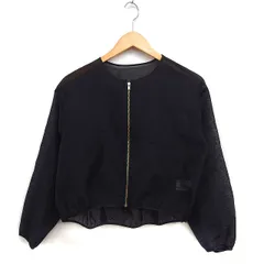 アダムエロペ Adam et Rope' シアー ノーカラー ジャケット ブルゾン アウター 無地 F ブラック 黒 /FT33