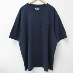 XL/古着 カーハート 半袖 ブランド Tシャツ メンズ 無地 胸ポケット付き 大きいサイズ ロング丈 コットン クルーネック 紺 ネイビー 25may2