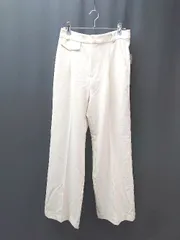 ◇ ◎ ●未使用● ViS ビス フロントファスナー 大人カジュアル 無地 スラックス サイズL クリーム レディース E  【1308160005903】