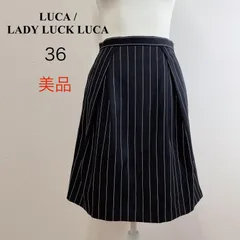 LUCA / LADY LUCK LUCA ストライプ柄 膝丈フレアスカート Aラインスカート レディラックルカ ストライプスカート フレアスカート 膝丈スカート きれいめコーデ 大人カジュアル オフィスカジュアル 上品スカート レディースファッションのサムネイル