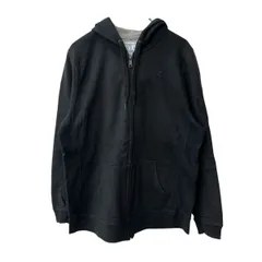 Champion ロゴスウェット パーカー XL ブラック チャンピオン フーディー ジップアップ ワンポイントロゴ 古着卸 アメリカ仕入 a709-5379