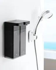 【人気商品】充電式 壁掛け 食器用洗剤 400ml大容量 シャンプーディスペンサー 液体 IPX7防水 マグネット ブラック 自動 ソープディスペンサー 2セット Umimile