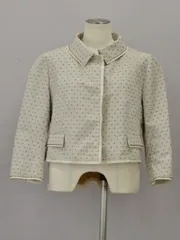 ヒロコビス HIROKO BIS ジャケット ドット刺繍 9サイズ ベージュ レディース j_p F-L6909