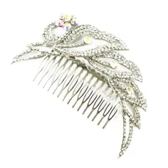 髪飾り 成人式 振袖 前撮り 袴 花 かんざし シルバー コーム キラキラ ラインストーン おしゃれ かわいい 日本製 洋装 和風 大 No.10-2809