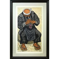 村上 暁人「海の年輪」木版画 限定サイン入 創作版画協会会長 棟方志功