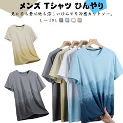 カットソー 涼Tシャツ Tシャツ 接触冷感 アイスシルク メンズ ドライ 涼しい メンズ おしゃれ 防臭 吸汗速乾 カジュアルTシャツ スポーツ グラデーション 抗菌 ひんやり クールTシャツ 夏服 #gurug573366