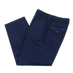 【未使用】GUCCI グッチ 現行品 GG コットン キャンバス パンツ 46 ネイビー 総柄 ドローコード イージー スラックス 国内正規品 47314