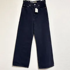 タグ付 Levi's リーバイス RIBCAGE WIDE LEG A6801-0001 ワイドストレートデニムパンツ ブラック 27インチ W27L30 ブラック M