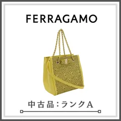 ランクA】FERRAGAMO フェラガモ チェーン2WAYトートバッグ 21 F690 