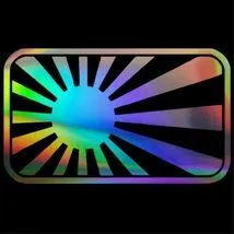 ◆虹色◆カラー ステッカー日章旗 Rising Sun 旭日旗 日本 海軍 旧車