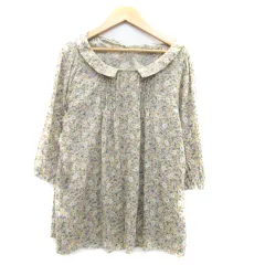 エヘカソポ サマンサモスモス ehka sopo SM2 ブラウス カットソー 七分袖 花柄 M マルチカラー ベージュ /HO49