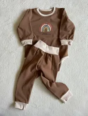 パジャマ　上下セット　ブラウン　韓国子供服