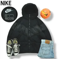 【極暖】 ナイキ NIKE フーデット キルティング ダウン ジャケット ラグランスリーブ ウィンドブレーカー パーカー M ブラック スポーツ アウトドア ストリート メンズ
